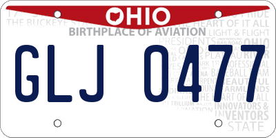 OH license plate GLJ0477