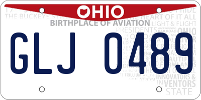 OH license plate GLJ0489