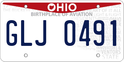 OH license plate GLJ0491
