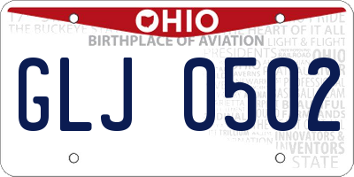 OH license plate GLJ0502