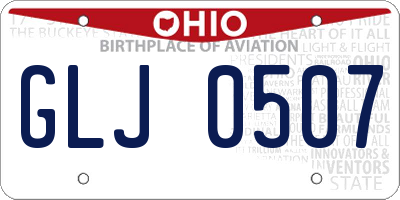 OH license plate GLJ0507