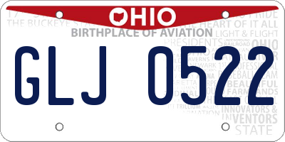 OH license plate GLJ0522