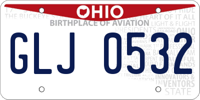 OH license plate GLJ0532