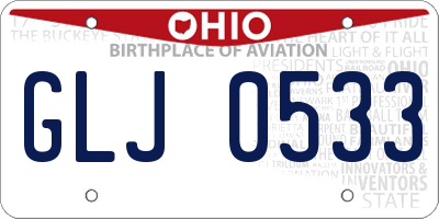 OH license plate GLJ0533