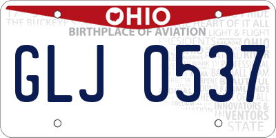 OH license plate GLJ0537