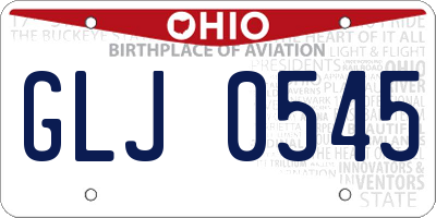 OH license plate GLJ0545