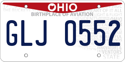 OH license plate GLJ0552