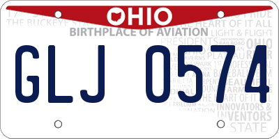 OH license plate GLJ0574