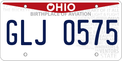 OH license plate GLJ0575