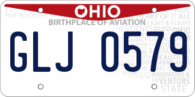 OH license plate GLJ0579