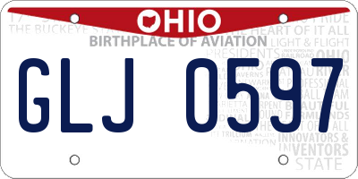 OH license plate GLJ0597