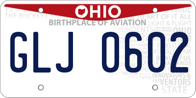 OH license plate GLJ0602