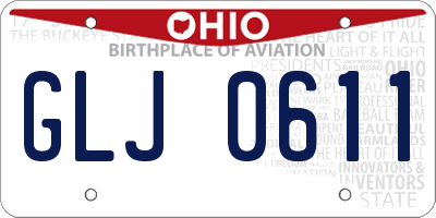 OH license plate GLJ0611