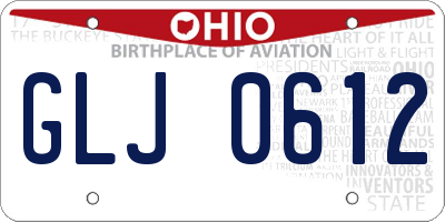 OH license plate GLJ0612