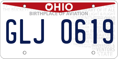 OH license plate GLJ0619