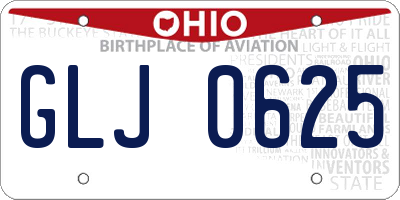 OH license plate GLJ0625