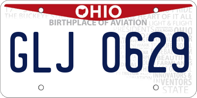 OH license plate GLJ0629