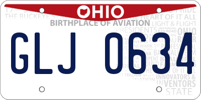 OH license plate GLJ0634