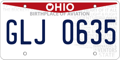 OH license plate GLJ0635