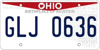 OH license plate GLJ0636