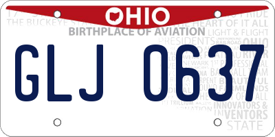 OH license plate GLJ0637