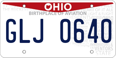 OH license plate GLJ0640