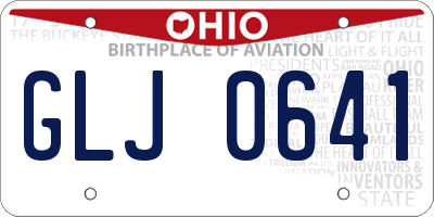 OH license plate GLJ0641