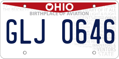 OH license plate GLJ0646