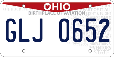 OH license plate GLJ0652