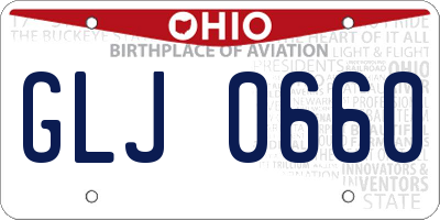 OH license plate GLJ0660