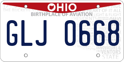 OH license plate GLJ0668
