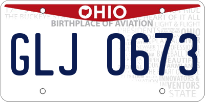 OH license plate GLJ0673