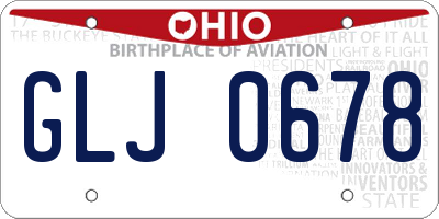 OH license plate GLJ0678