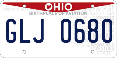 OH license plate GLJ0680