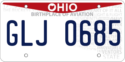 OH license plate GLJ0685