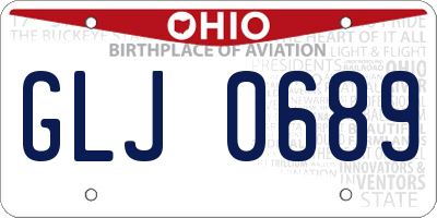 OH license plate GLJ0689