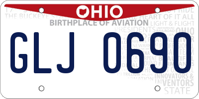 OH license plate GLJ0690