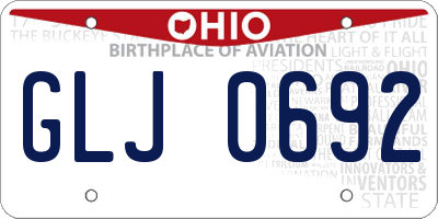 OH license plate GLJ0692