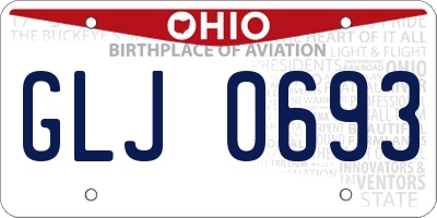 OH license plate GLJ0693