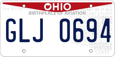OH license plate GLJ0694