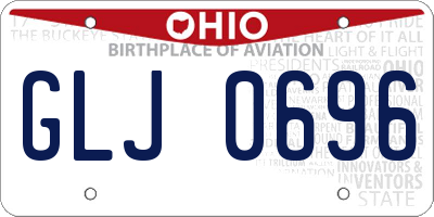 OH license plate GLJ0696