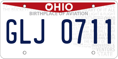OH license plate GLJ0711