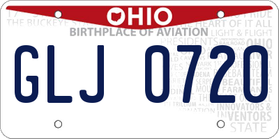 OH license plate GLJ0720