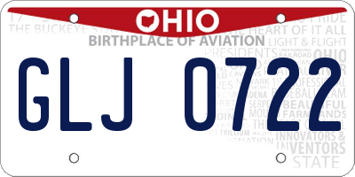OH license plate GLJ0722
