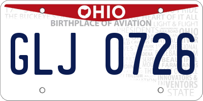 OH license plate GLJ0726
