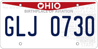 OH license plate GLJ0730