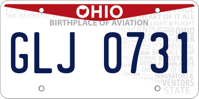 OH license plate GLJ0731