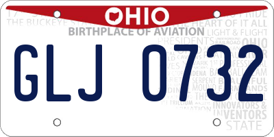 OH license plate GLJ0732
