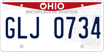 OH license plate GLJ0734