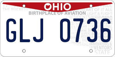 OH license plate GLJ0736